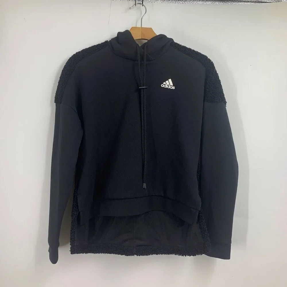 Adidas Women's Fuzzy‎ Classic Long Sleeve Pullover Hoodie Size M